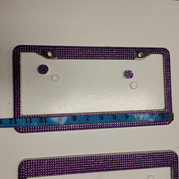 Purple Crystal Car Plate Frame - Picture 3 of 7